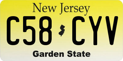 NJ license plate C58CYV
