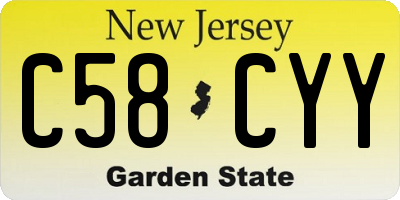 NJ license plate C58CYY