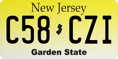 NJ license plate C58CZI