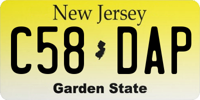 NJ license plate C58DAP