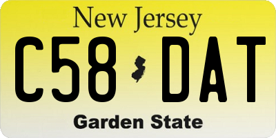 NJ license plate C58DAT