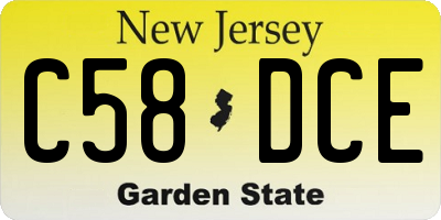 NJ license plate C58DCE