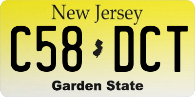 NJ license plate C58DCT