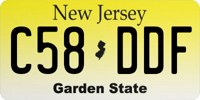 NJ license plate C58DDF