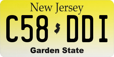 NJ license plate C58DDI
