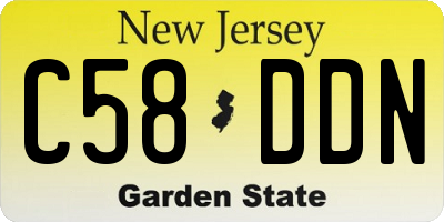 NJ license plate C58DDN