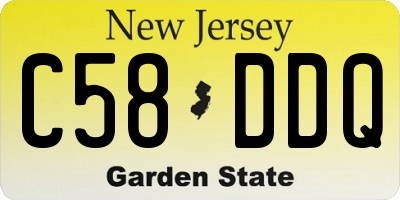 NJ license plate C58DDQ
