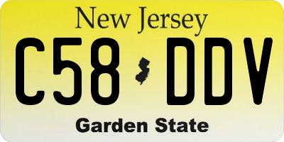 NJ license plate C58DDV