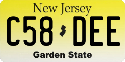 NJ license plate C58DEE