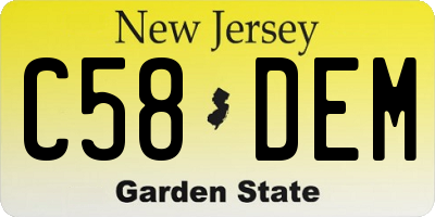 NJ license plate C58DEM