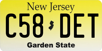 NJ license plate C58DET