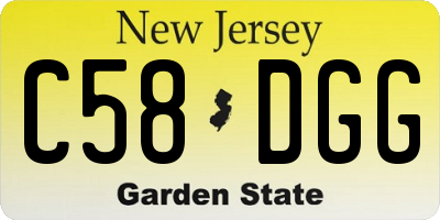 NJ license plate C58DGG