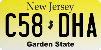 NJ license plate C58DHA