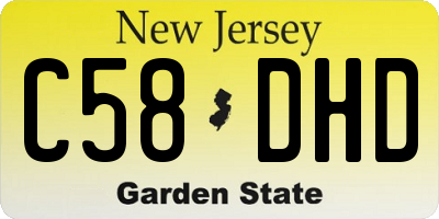 NJ license plate C58DHD