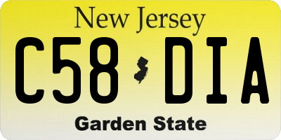 NJ license plate C58DIA