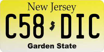 NJ license plate C58DIC