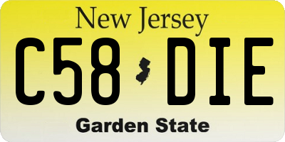 NJ license plate C58DIE
