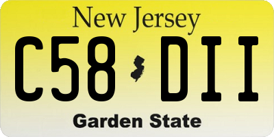 NJ license plate C58DII