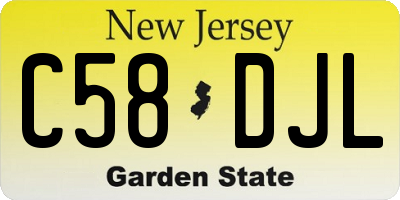 NJ license plate C58DJL