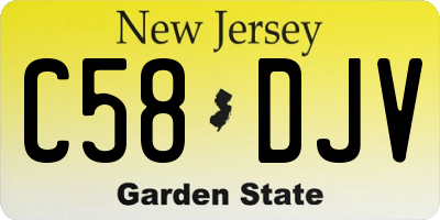 NJ license plate C58DJV