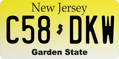 NJ license plate C58DKW