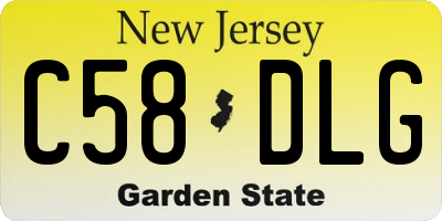 NJ license plate C58DLG