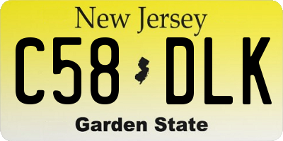 NJ license plate C58DLK