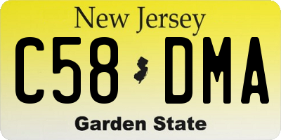 NJ license plate C58DMA