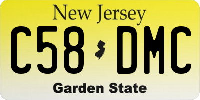NJ license plate C58DMC
