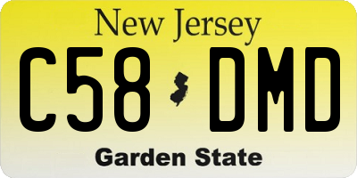 NJ license plate C58DMD