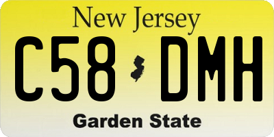 NJ license plate C58DMH