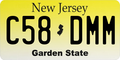 NJ license plate C58DMM