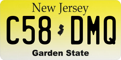 NJ license plate C58DMQ