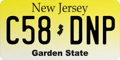 NJ license plate C58DNP