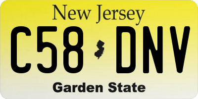 NJ license plate C58DNV