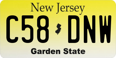 NJ license plate C58DNW