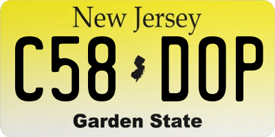 NJ license plate C58DOP