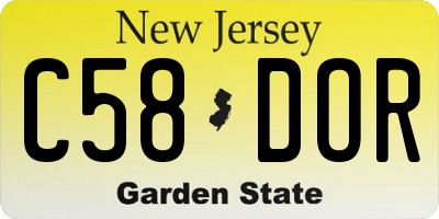 NJ license plate C58DOR