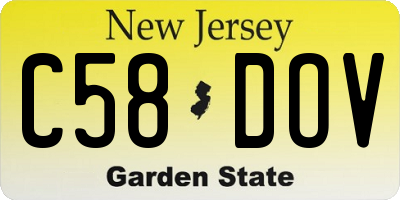 NJ license plate C58DOV