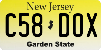 NJ license plate C58DOX