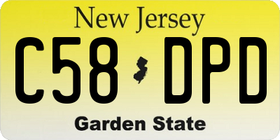NJ license plate C58DPD