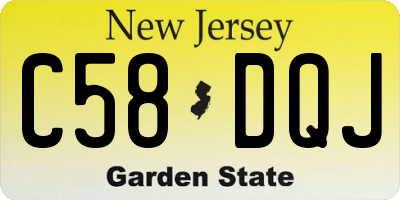 NJ license plate C58DQJ