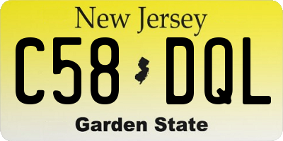 NJ license plate C58DQL