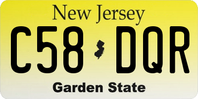 NJ license plate C58DQR