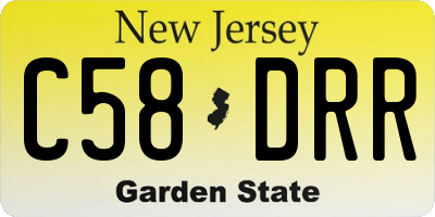 NJ license plate C58DRR