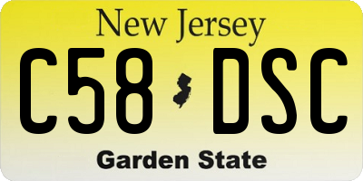NJ license plate C58DSC