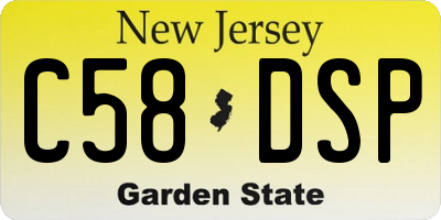 NJ license plate C58DSP