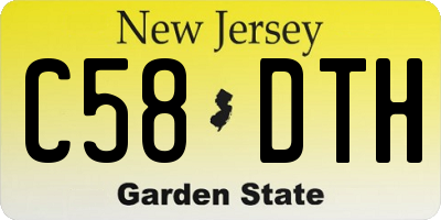 NJ license plate C58DTH