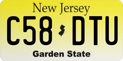 NJ license plate C58DTU