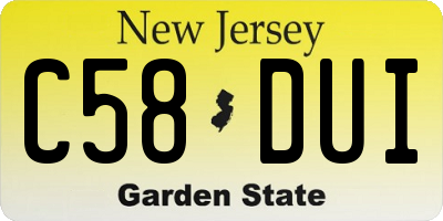 NJ license plate C58DUI